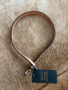 American Darling Tan and Black Leather Hat Band